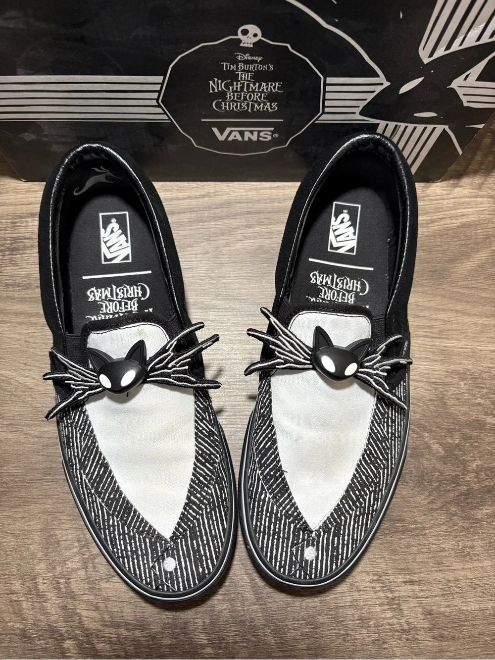 Vans The Nightmare Before Christmas Jack Skellington Black White Slip-Ons